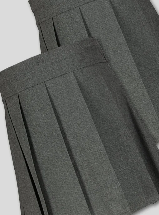 Grey Permanent Pleat Skirts 2 Pack 5 years