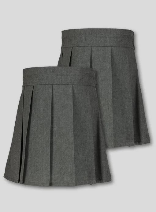 Grey Permanent Pleat Skirts 2 Pack 5 years