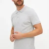 Grey Pique Polo Shirt L