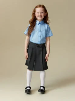 Grey Pleated Bow School Skirt 4 years