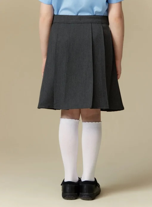 Grey Pleated Bow School Skirt 4 years