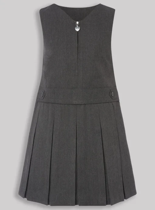 Grey Pleated Zip Front Pinafore 8 years