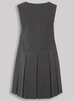 Grey Pleated Zip Front Pinafore 8 years