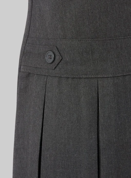 Grey Pleated Zip Front Pinafore 8 years