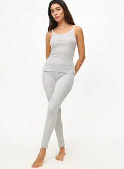 Grey Pointelle Maximum-Warmth Thermal Leggings M