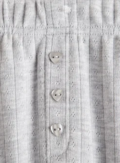 Grey Pointelle Ribbed Pyjama Set 8-9 years