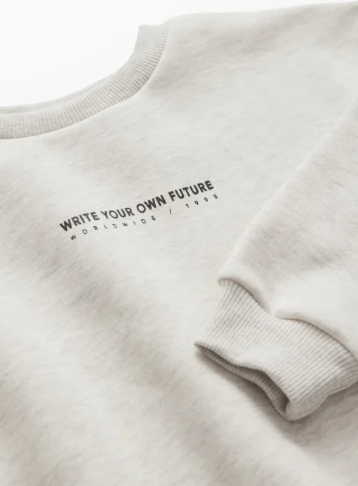 Grey Print Slogan Sweatshirt & Joggers Set 5 years