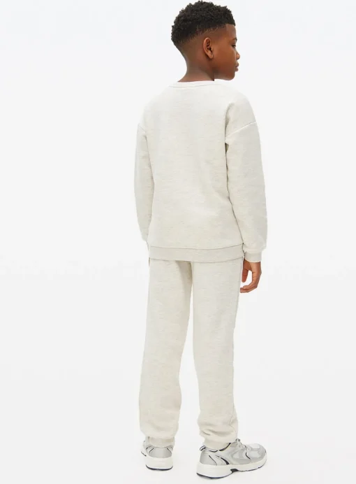 Grey Print Slogan Sweatshirt & Joggers Set 5 years