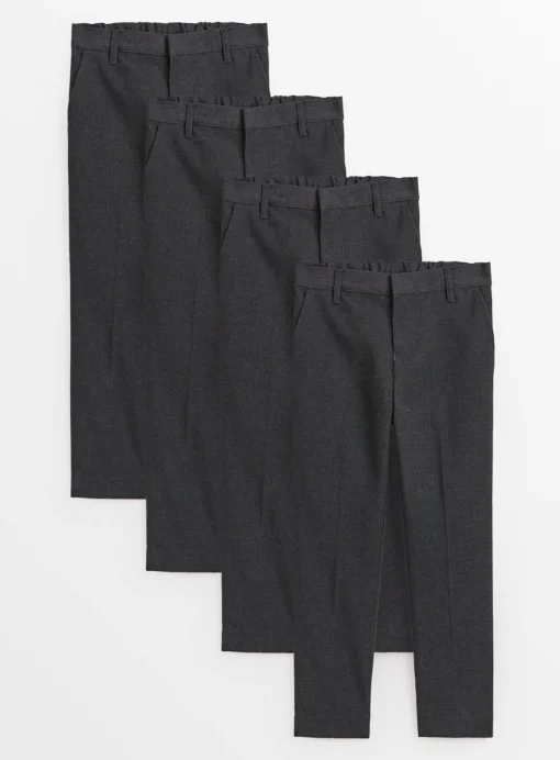 Grey Reinforced Knee Skinny Trousers 4 Pack 4 years