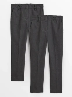Grey Reinforced Knee Woven Trousers 2 Pack 4 years