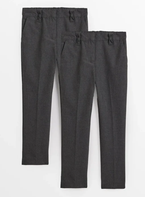 Grey Reinforced Knee Woven Trousers 2 Pack 4 years