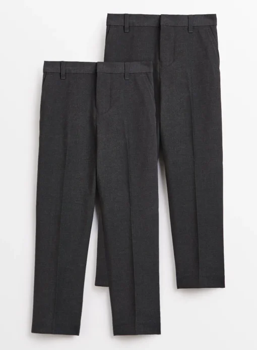 Grey Reinforced Knees Trousers 2 Pack 3 years