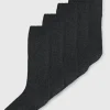 Grey Ribbed Long Socks 5 Pack 9-12