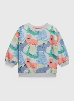 Grey Safari Print Sweatshirt 1-2 years