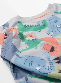 Grey Safari Print Sweatshirt 1-2 years