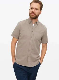Grey Short Sleeve Oxford Shirt XXXL