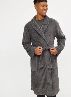 Grey Soft Fleece Dressing Gown XXL