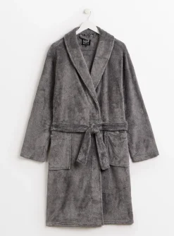 Grey Soft Fleece Dressing Gown XXL