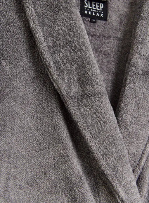 Grey Soft Fleece Dressing Gown XXL