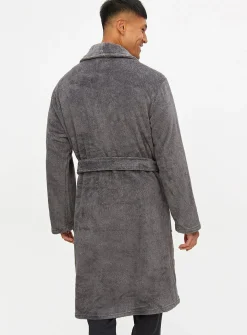 Grey Soft Fleece Dressing Gown XXL
