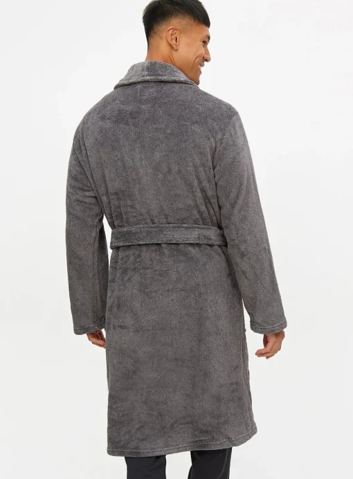 Grey Soft Fleece Dressing Gown XXL