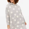 Grey Spot Borg Fleece Hooded Blanket XL