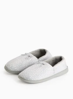 Grey Spot Print Full Slippers 4