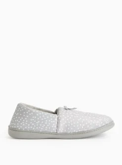 Grey Spot Print Full Slippers 4