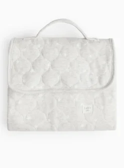 Grey Star Print Quilted Changing Mat One Size