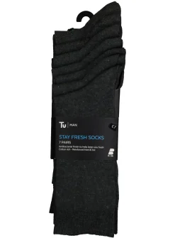 Grey Stay Fresh Socks 7 Pack 6-8.5