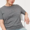 Grey Studded Short Sleeve T-Shirt 14