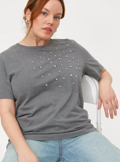 Grey Studded Short Sleeve T-Shirt 14