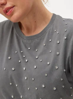 Grey Studded Short Sleeve T-Shirt 14