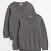 Grey V-Neck Jumpers 2 Pack 5 years