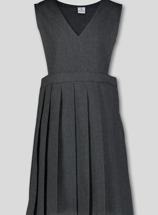 Grey V-Neck Pleated Pinafore Dress 3 years