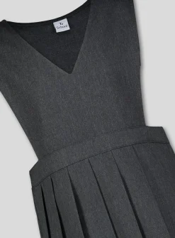 Grey V-Neck Pleated Pinafore Dress 3 years