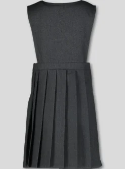 Grey V-Neck Pleated Pinafore Dress 3 years