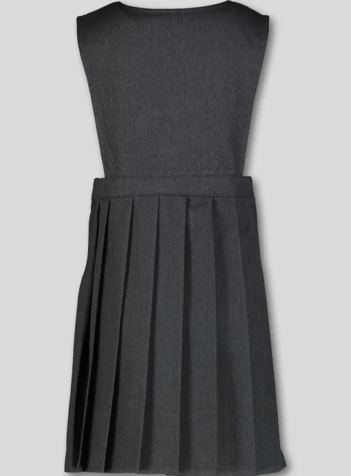 Grey V-Neck Pleated Pinafore Dress 3 years