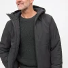 Grey Wadded Tech Coat L