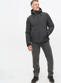 Grey Wadded Tech Coat L