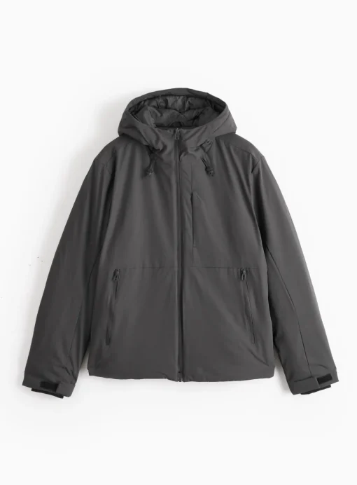 Grey Wadded Tech Coat L