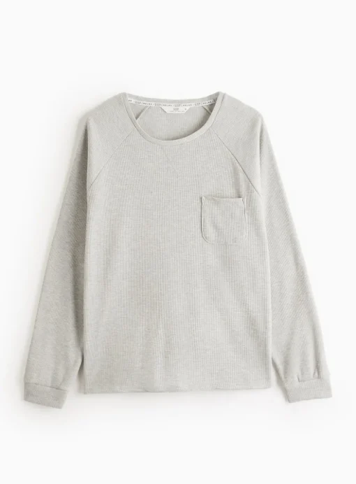 Grey Waffle Co-ord Pyjama Top XL