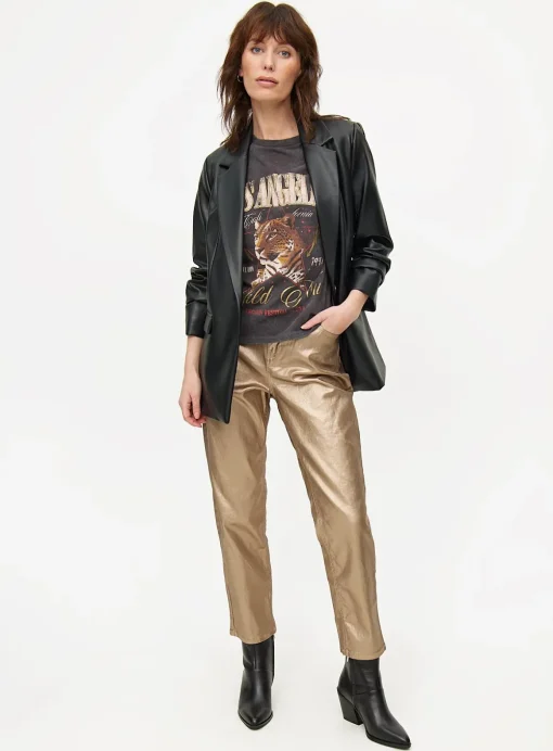 Grey Washed Wild Cat Graphic T-Shirt 6