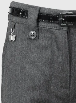 Grey Woven Belted School Trousers 3 years