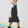 Grey Zip Front Pinafore Dress 6 years