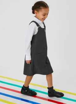 Grey Zip Front Pinafore Dress 6 years