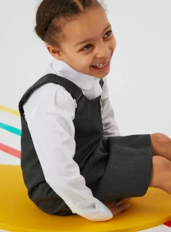 Grey Zip Front Pinafore Dress 6 years