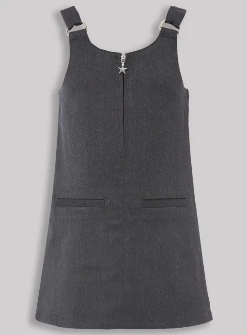 Grey Zip Front Pinafore Dress 6 years