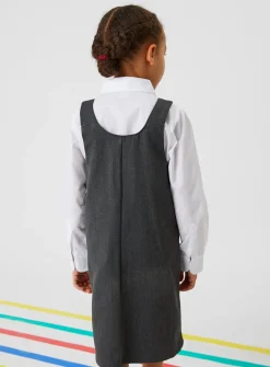 Grey Zip Front Pinafore Dress 6 years