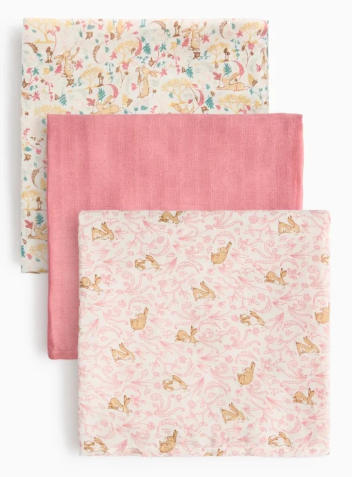 Guess How Much I Love You Pink Muslin Square 3 Pack One Size